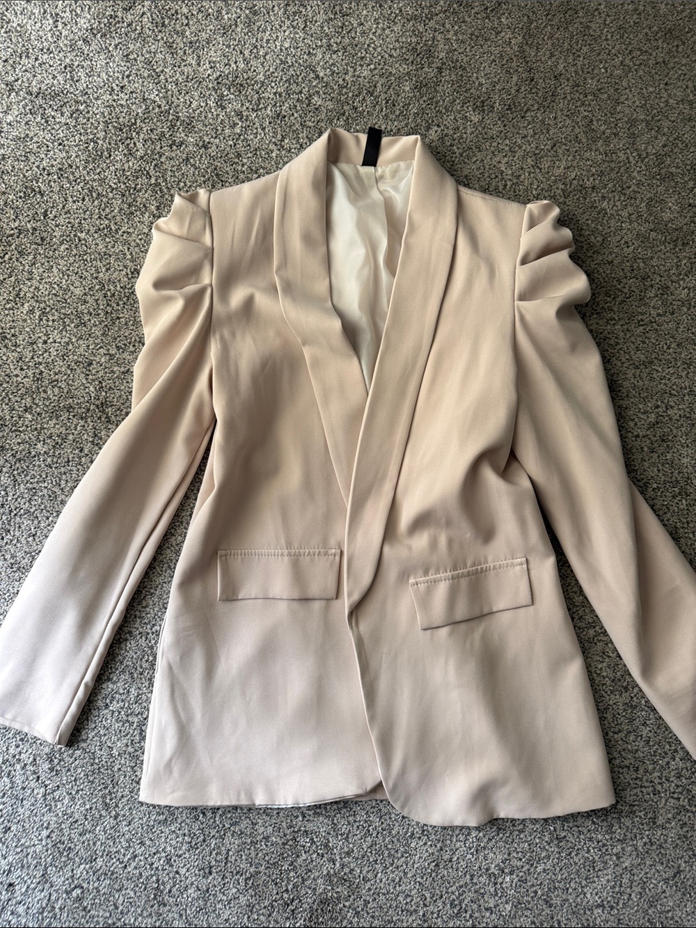 Women's Light Cream Shawl Collar Blazer